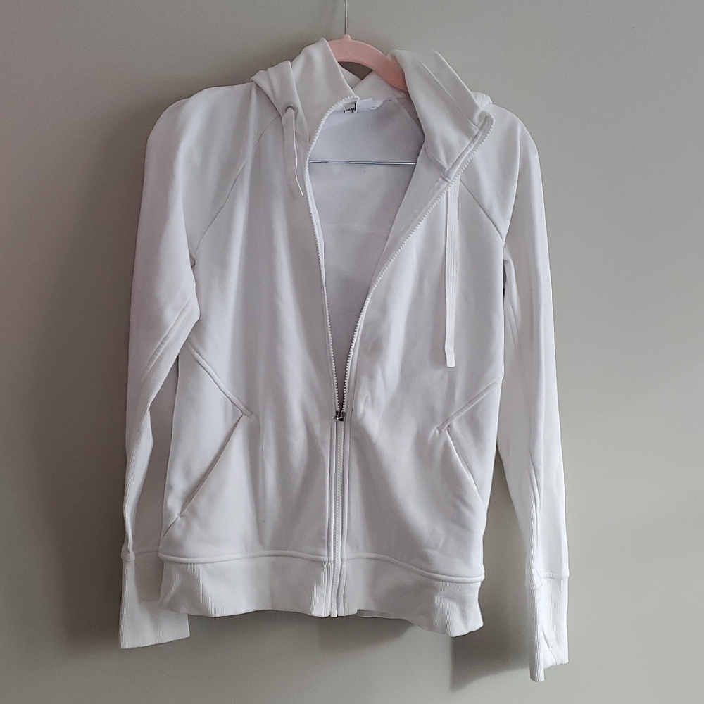 Athleta Classic White Zip-Up Jacket